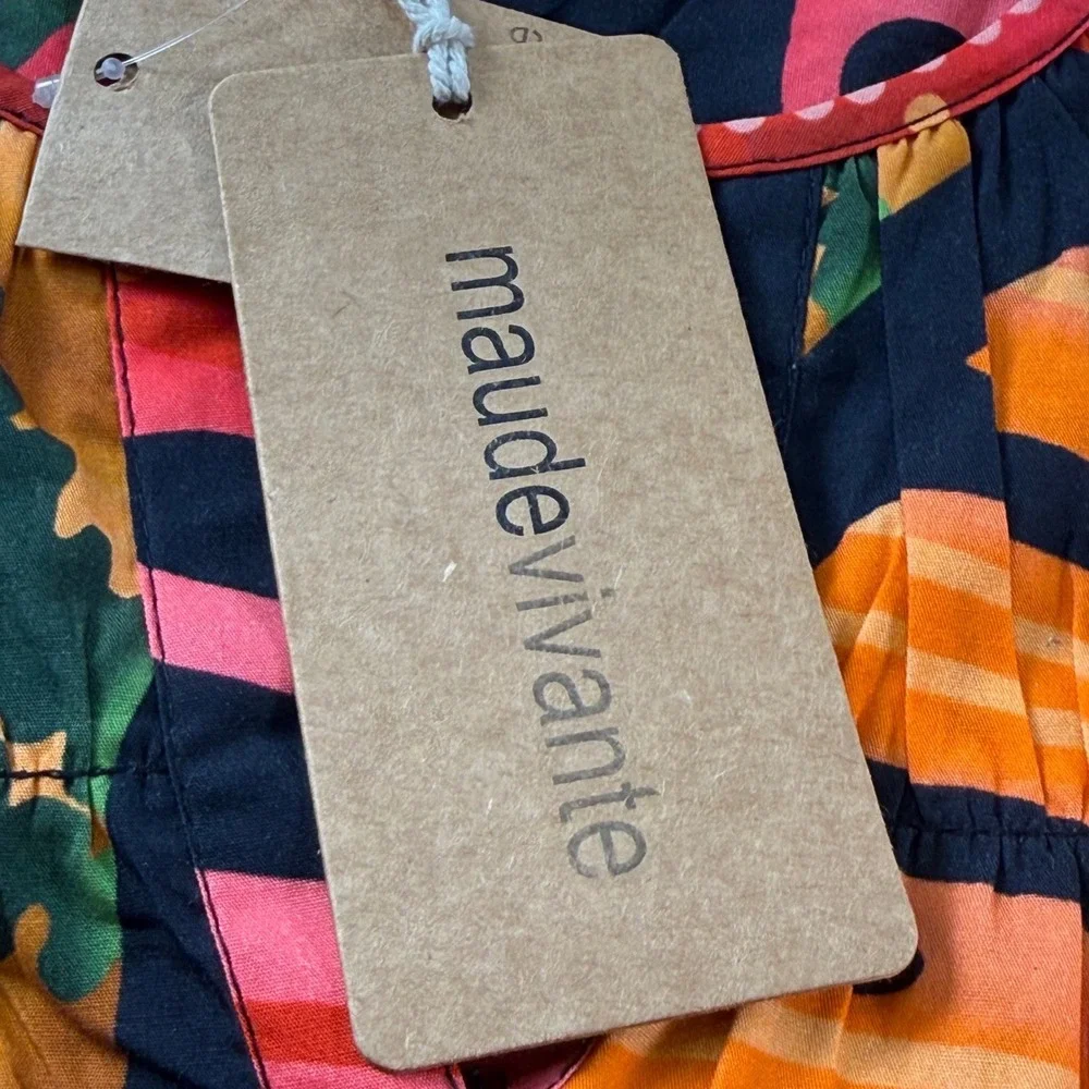 Maude‎ Vivante Ollie Dress Black Forest Tropical Print Size XSmall New With Tags